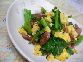 なばなとウインナーの炒め物