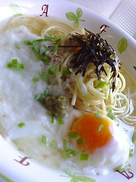 長芋とろとろ温玉パスタ❤柚子胡椒風味