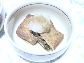 大根おろしでさっぱり♪揚げ納豆きんちゃく