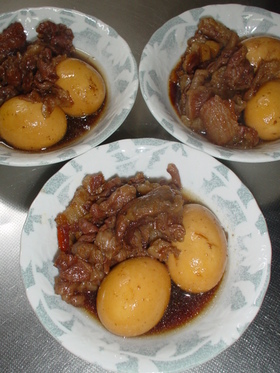 牛スジとたまごの甘辛煮