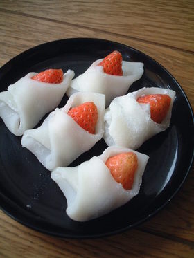 ☆包み苺大福☆ひな祭りにどーぞ