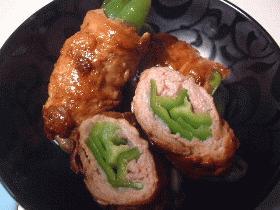 豚肉のピーマンロール
