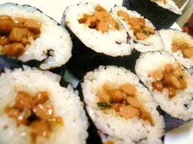 大葉にんにく醤油de納豆巻き