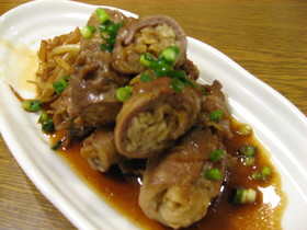 切り干し大根の豚肉まきまき