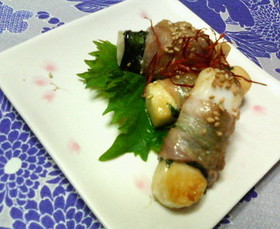 豚薄切り肉の☆すぐ食べられるハンペン巻き
