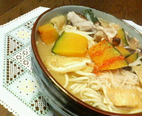 余り冷麦で☆あったかほうとう('-'*)