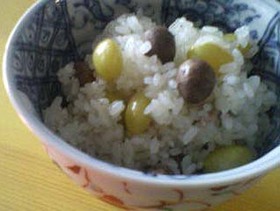 ぎんなんとむかごのおこわ