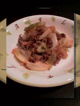牛肉と春キャベツのごま炒め