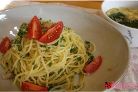 簡単（*＾▽＾*）ツナとパセリのパスタ