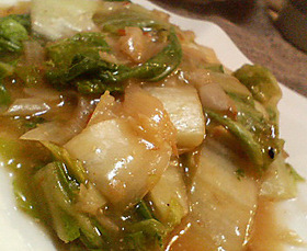 素も自作で*麻婆白菜