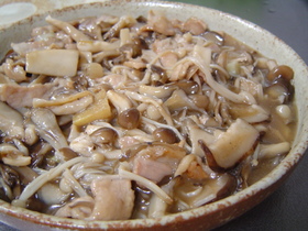 きのこと豚肉の和風炒め物
