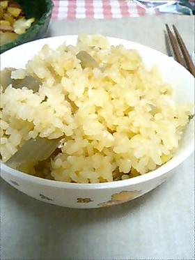 ふきと鶏肉のらくらく炊き込みご飯