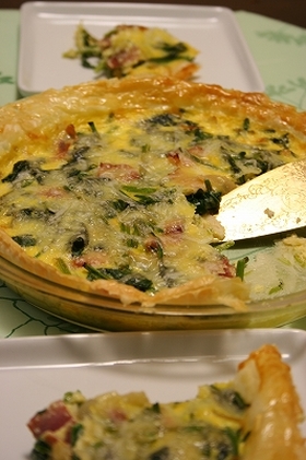 冷凍パイシートで作るほうれん草のキッシュ
