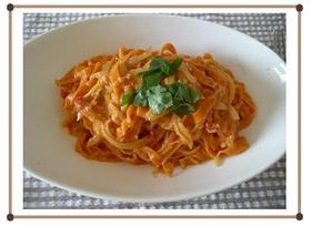 本当に美味しいカニのトマトクリームパスタ