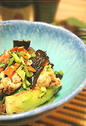 鶏胸肉の豆鼓醤(トウチジャン)炒め