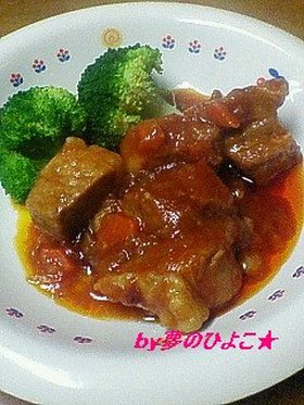 手間なし簡単！豚ももケチャップ煮