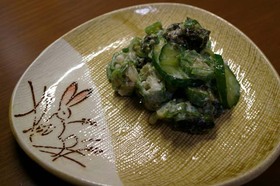 きゅうりとオクラのカッテージチーズ和え☆