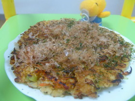 冷ご飯deお好み焼き風おやき♡