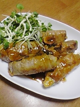 野菜巻き巻き～♪味噌照りポーク