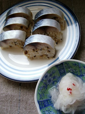 しめ鯖で手抜き鯖寿司風?