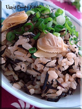 あさりの蒸し汁で☆ひじきの炊き込みごはん