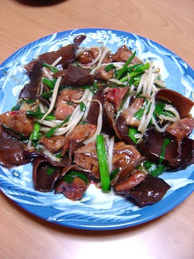 鶏レバニラ炒め