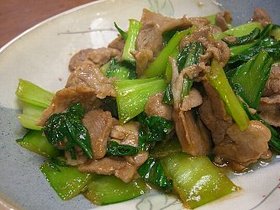♥豚小間と青梗菜のオイマヨ炒め♥