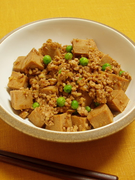 高野豆腐で麻婆。