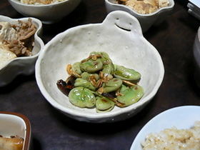 そら豆のペペロンチーノ