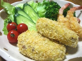 オーブンでおいしく揚げ物☆こんがりパン粉
