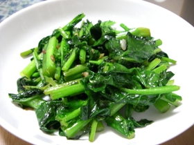 かき菜のにんにく炒め