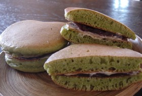 ホットケーキＭｉｘでお抹茶のバタどら♪