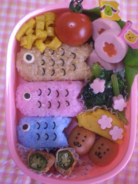子供の日に簡単こいのぼり【キャラ弁】