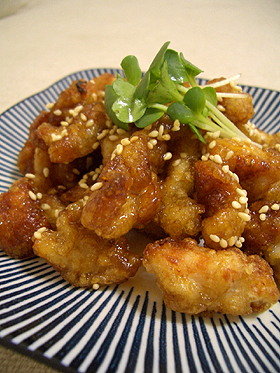 鶏皮の甘酢あえ