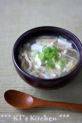 トロトロ♪豆腐とえのきのかき玉スープ