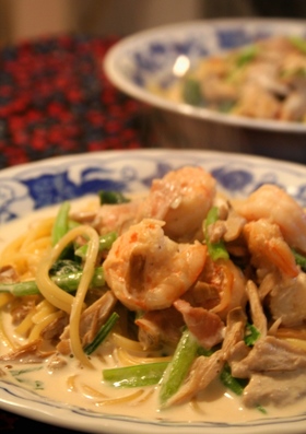 エビと舞茸のクリ～ムパスタ☆