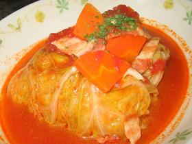 ロールキャベツinミネストローネ