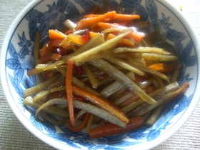 ▼食物繊維たっぷり♪きんぴらごぼう▼