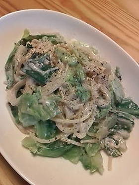 春キャベツで☆明太クリームパスタ