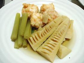 たけのことエビ団子の煮物