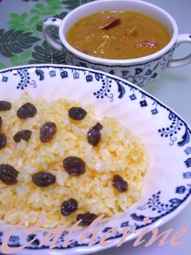 ココナッツ海老カレー にんじんライス