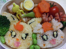 (キャラ弁)プリキュア ココ&ナッツ弁当