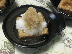 厚揚げで・・・揚げだし豆腐風！？