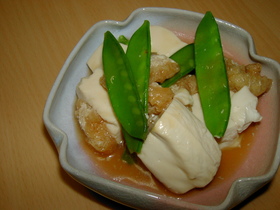 ○豆腐と油揚げ＆絹さやのさっと煮○