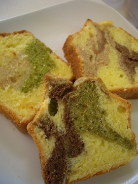 カラフル♡マーブル♡パウンドケーキ