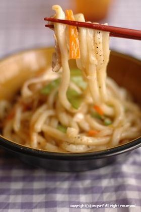 シャキシャキ野菜のあんかけ焼きうどん