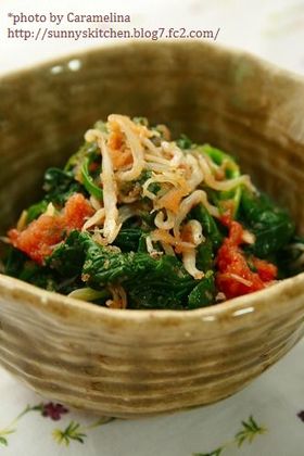 ほうれん草の明太しらすあえ