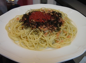 超簡単！でも豪華にいくら鮭の親子パスタ