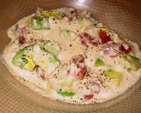 アボカド＆マグロの豆腐クリームソース和え