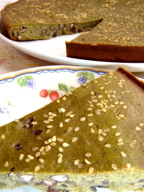 おからで健康♪抹茶小豆ケーキ